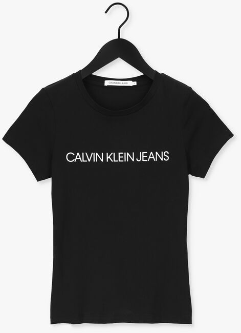Schwarze CALVIN KLEIN T-shirt CORE INSTIT LOGO SLIM FIT TEE - large
