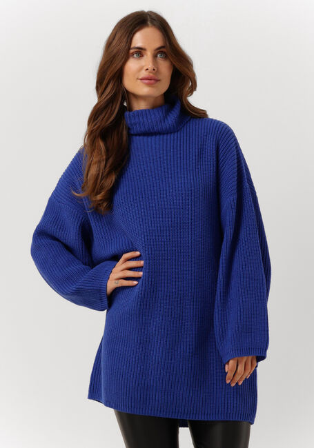 Blaue ANOTHER LABEL Minikleid MYRA KNITTED PULL L/S - large