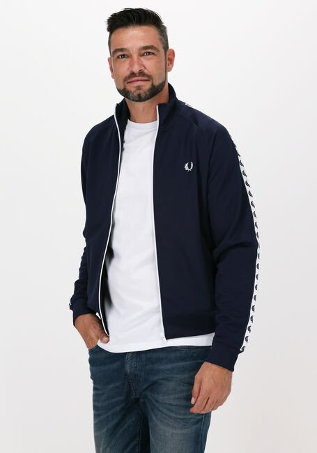 mineral Coincidence we Blaue FRED PERRY Strickjacke TAPED TRACK JACKET | Omoda